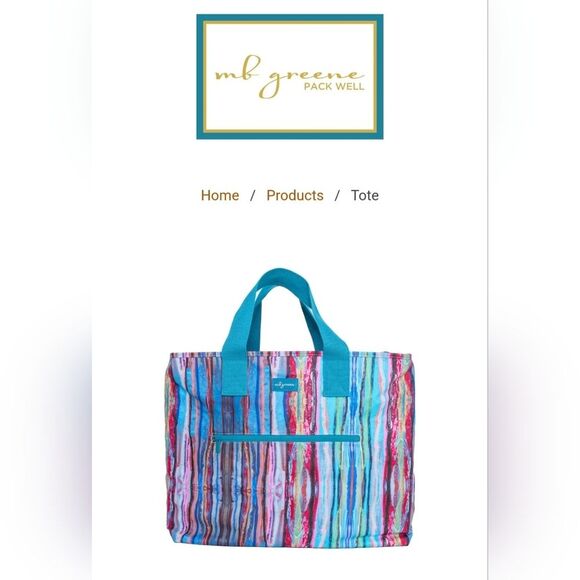 NWT M B Greene Colorful Striped Shopper Tote Bag - Picture 1 of 9